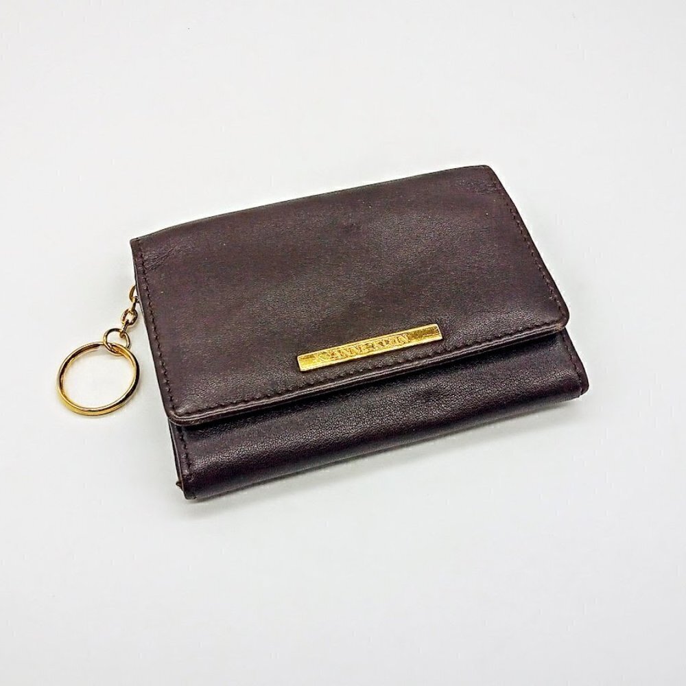 Vintage Anne Klein Espresso Brown Leather Keychain Wallet